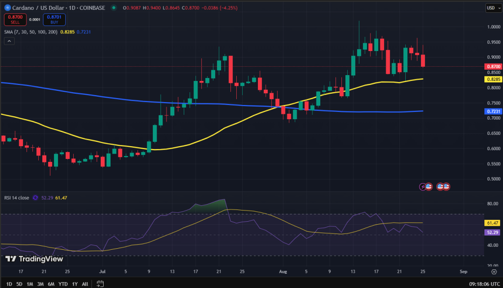Cardano koers grafiek