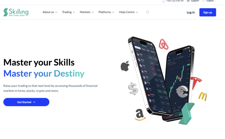 skilling homepagina crypto broker