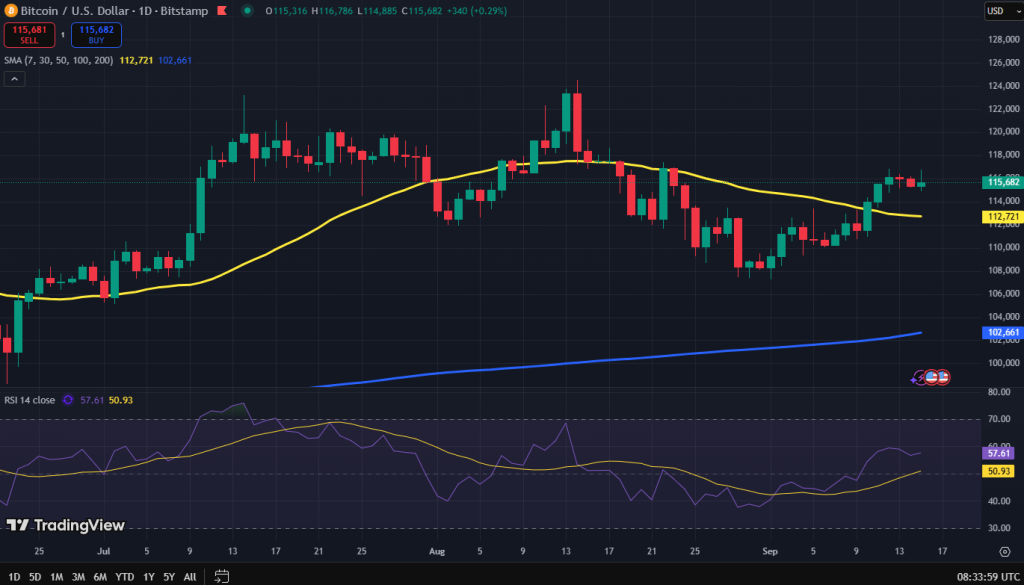 Bitcoin koers grafiek