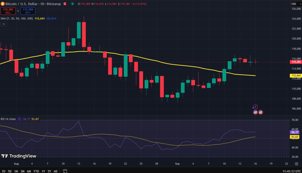 Bitcoin koers grafiek