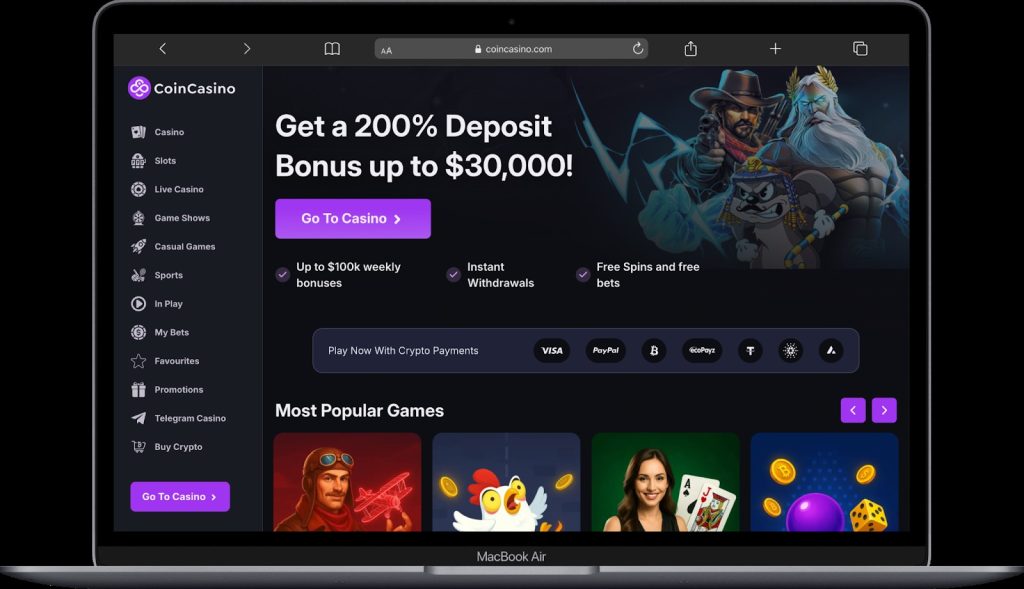 Casino zonder iDIN registratie CoinCasino