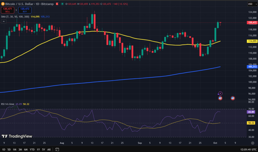 Bitcoin koers grafiek