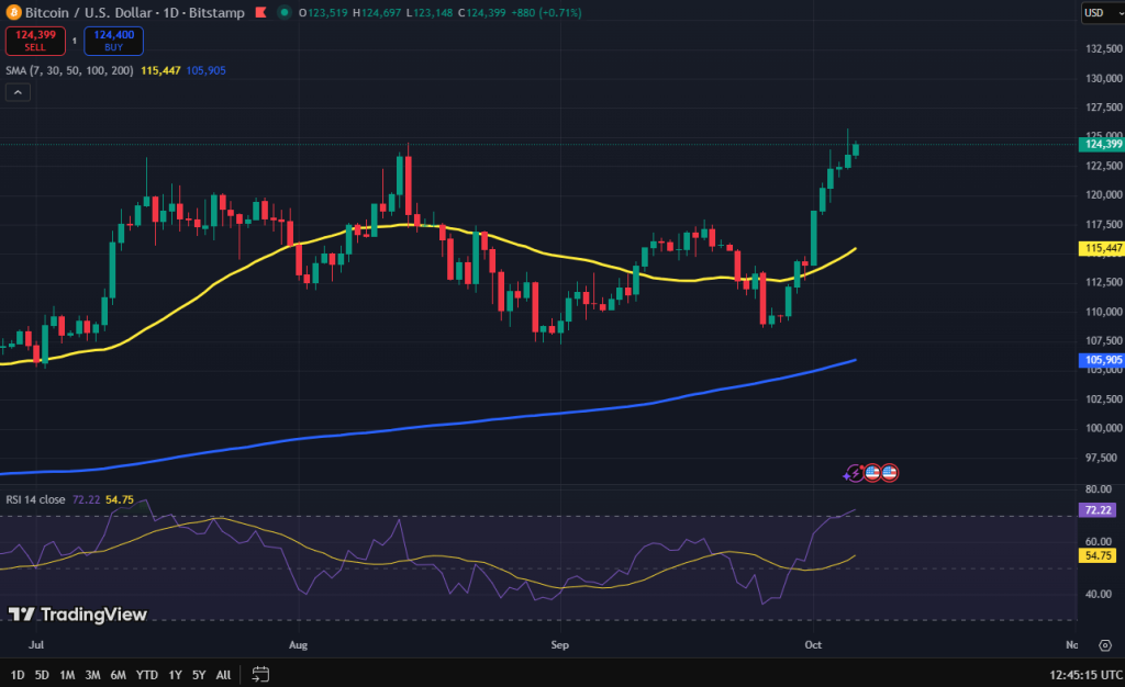 Bitcoin koers grafiek