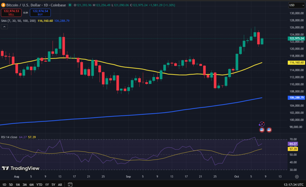 Bitcoin koers grafiek