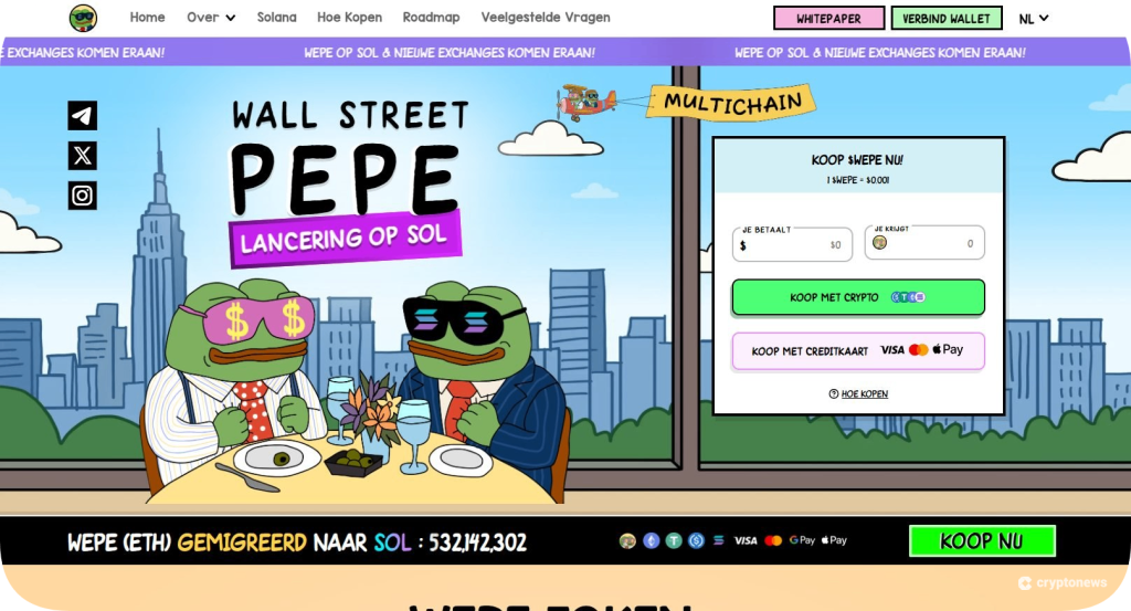 Wall Street Pepe beste meme coins