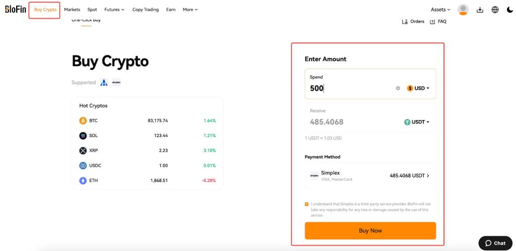 BloFin exchange review - een aantal beschikbare cryptomunten