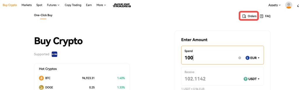 Crypto kopen met euro’s op BloFin