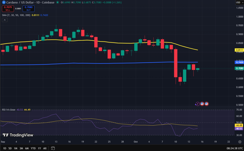 Cardano koers grafiek