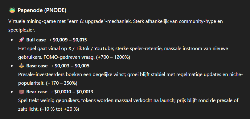 Pepenode voorspelling