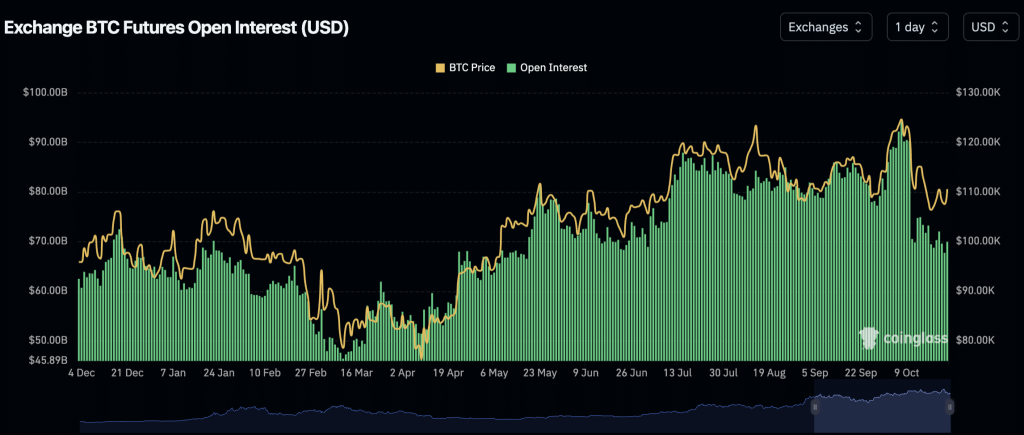 Exchange BTC Futures Open Interest (USD). | Source: CoinGlass