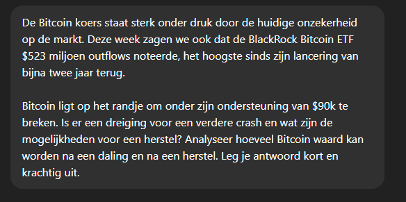 ChatGPT prompt Bitcoin crash