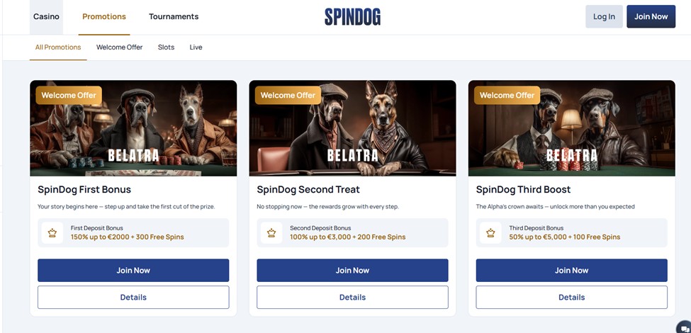 casino bonussen bij Spindog