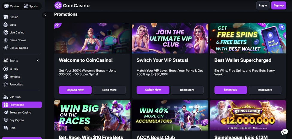 casino bonussen bij CoinCasino