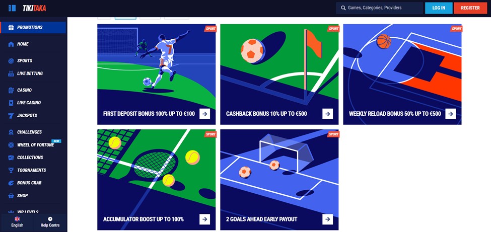 TikiTaka cashback en andere promoties