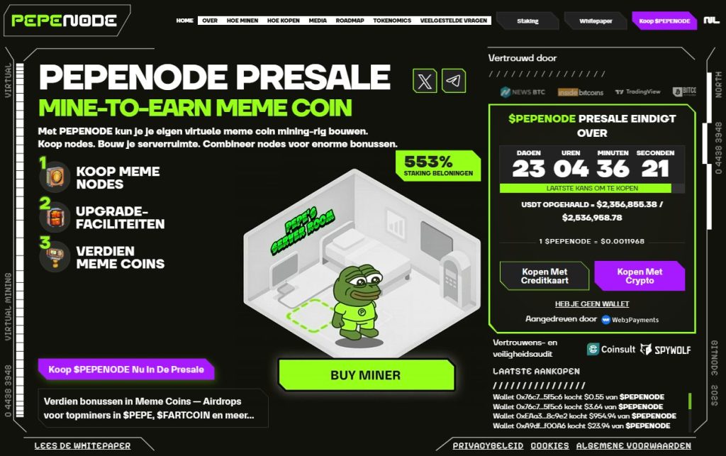 Pepenode beste altcoin met potentie in 2026