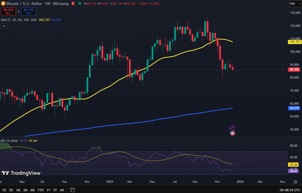 Bitcoin koers grafiek