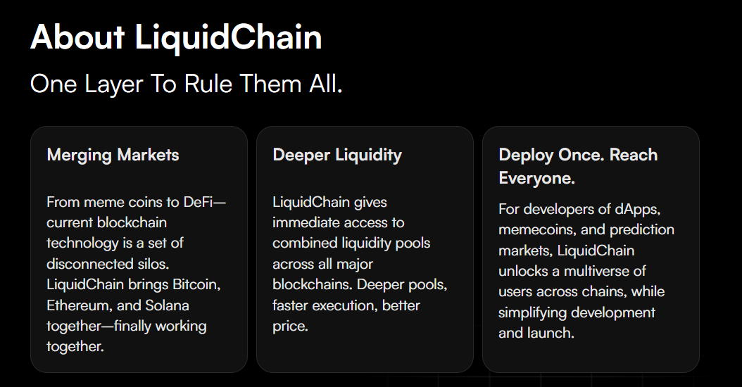 Het idee achter de 'one layer' boven andere chains van LiquidChain