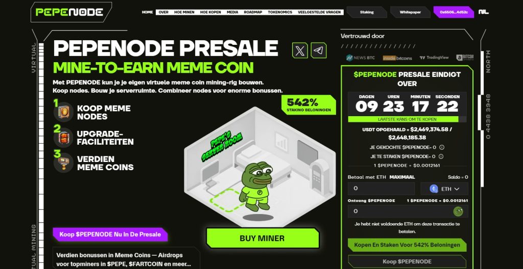 Ethereum based PepeNode kan hoge returns leveren