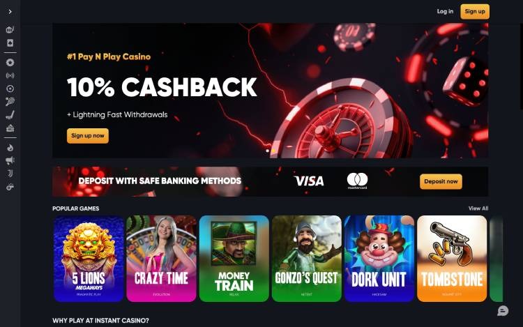 Instant Casino, beste casino zonder registratie