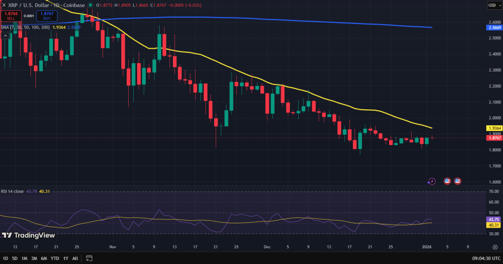 XRP koers grafiek - Bron: TradingView