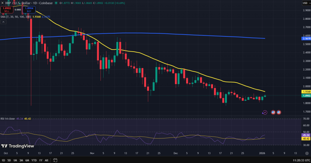 Ripple koers grafiek