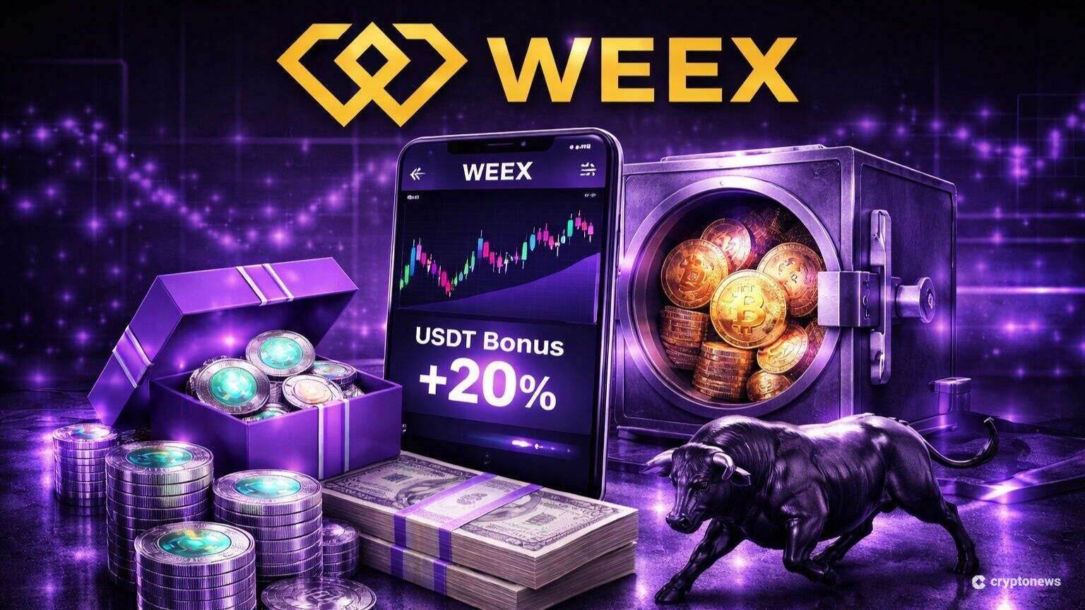 WEEX exchange met welkomstbonus voor crypto futures trading.