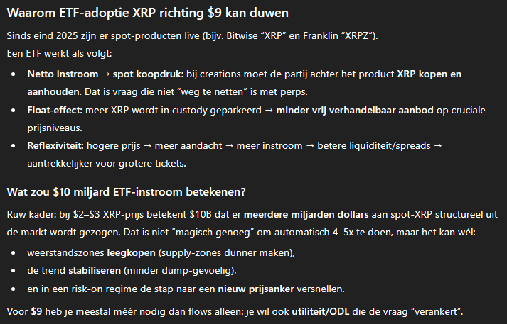 Waarom kan ETF-instroom de XRP koers stimuleren? - Bron: ChatGPT