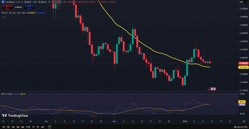 Cardano koers grafiek