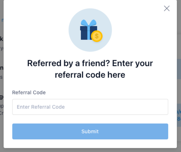 Een referral code invoeren op Crypto.com