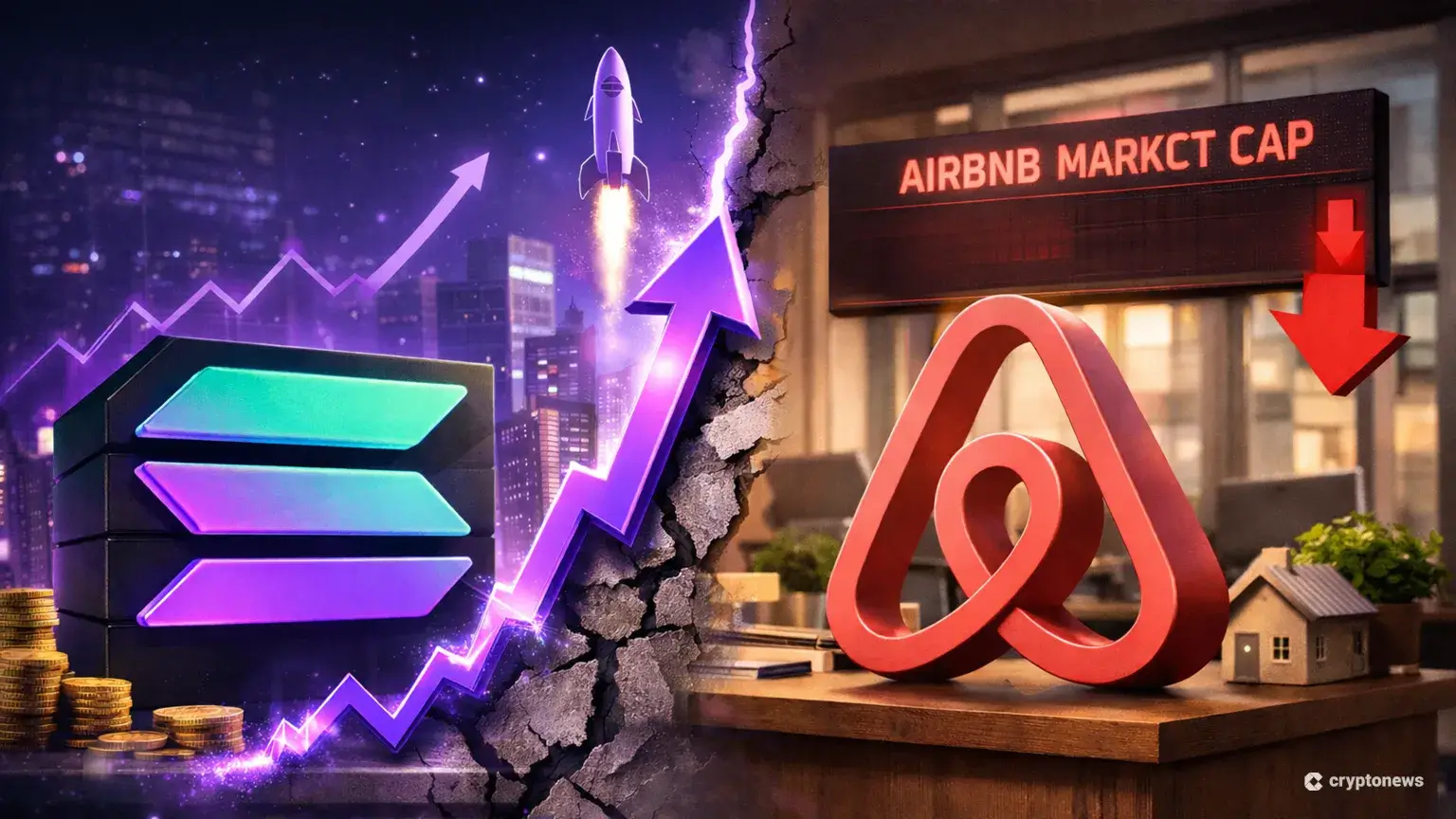 De Solana marketcap explodeert boven AirBNB - stijgt de SOL koers naar $500 in 2026?