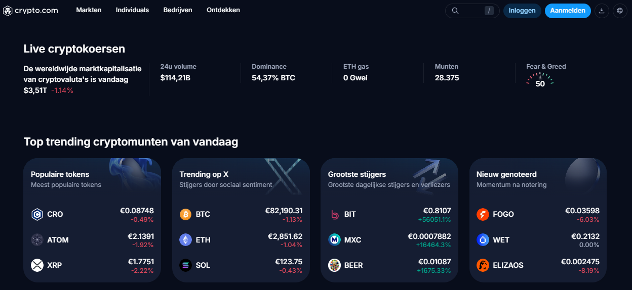 crypto.com beschikbare crypto