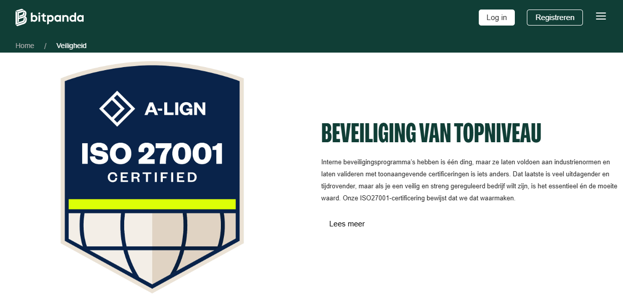 bitpanda beveiliging
