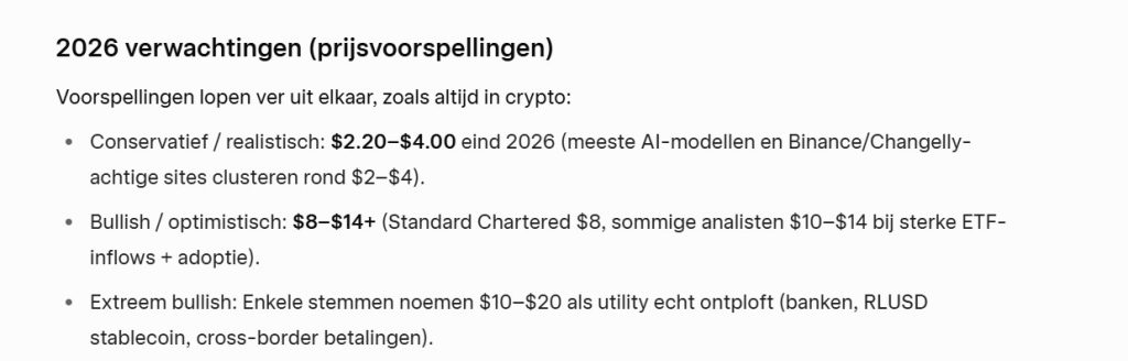 De XRP koers verwachting - Bron: Grok