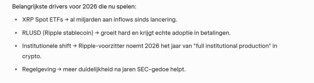 Deze vier factoren ondersteunen volgens Grok de XRP koers in 2026 - Bron: Grok