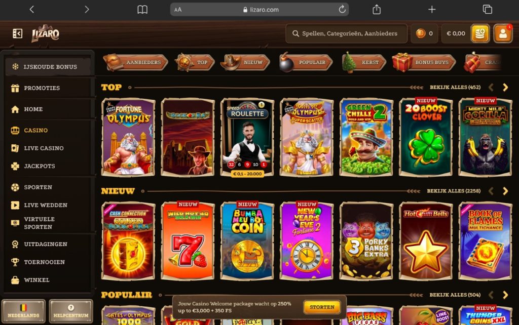 Spelen bij Lizaro - Amerikaanse goksite