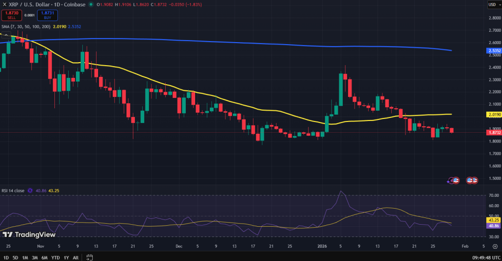 Ripple koers grafiek