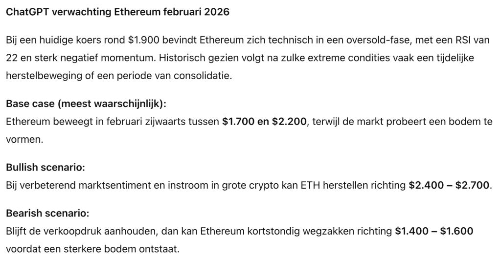 Ethereum voorspelling februari