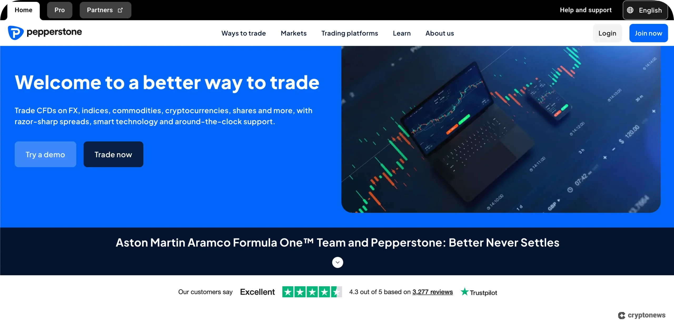 Pepperstone crypto broker startpagina.