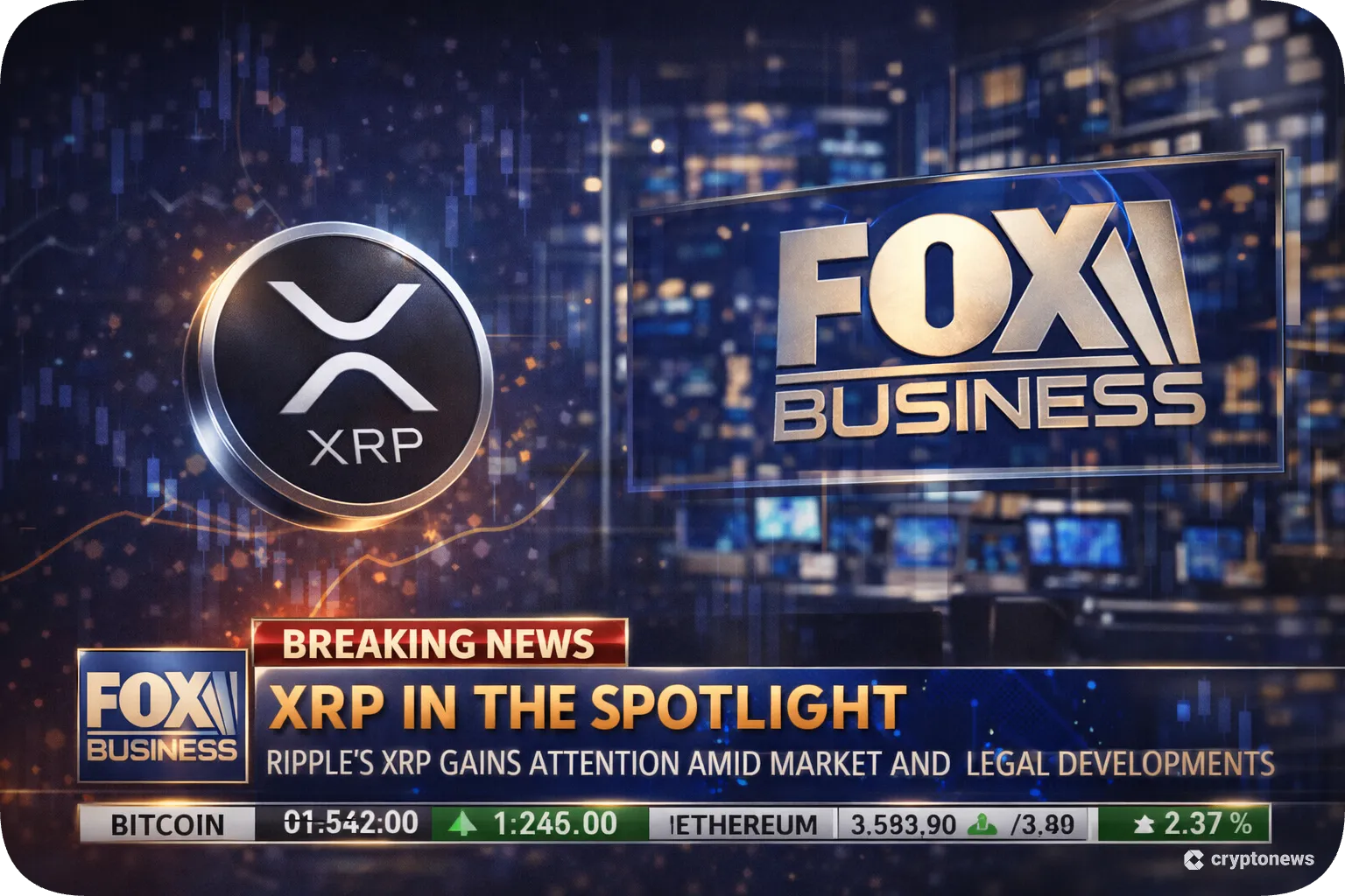 XRP live update op FOX business met Brad Garlinghouse