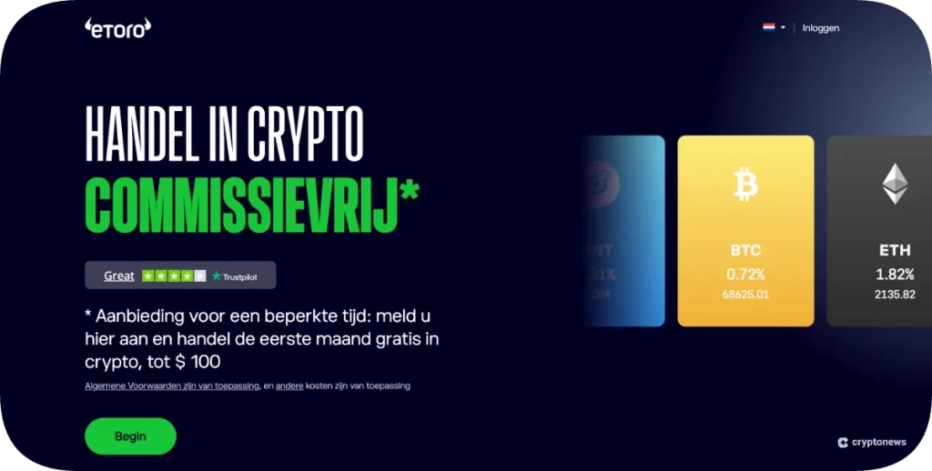 eToro - een veilige gereguleerde crypto exchange beschikbaar in Nederland