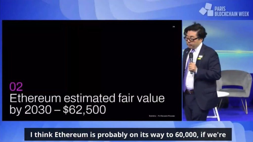 Tom Lee voorspelt $60k Ethereum bij Paris Blockchain Week