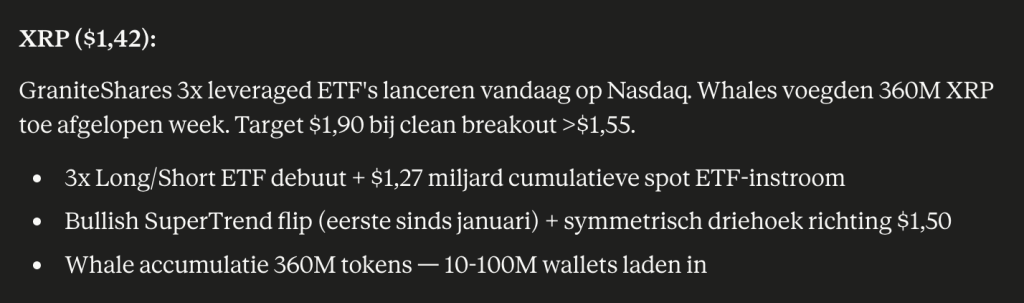 XRP koers verwachting van Claude AI. Bron: Claude.
