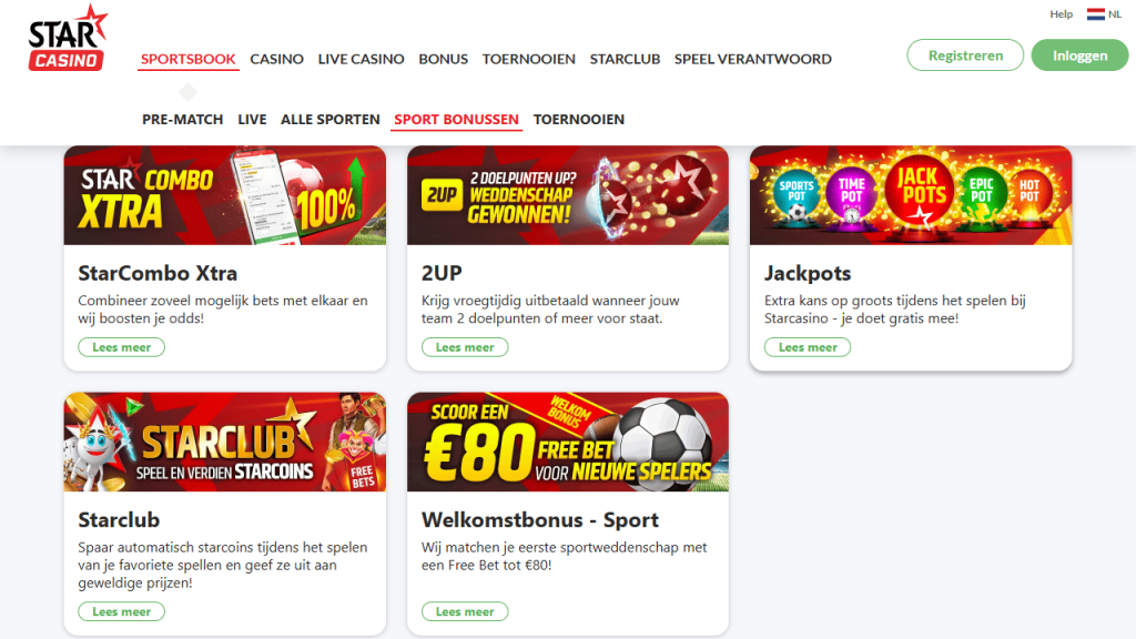 Starcasino bookmaker voor sportwedden
