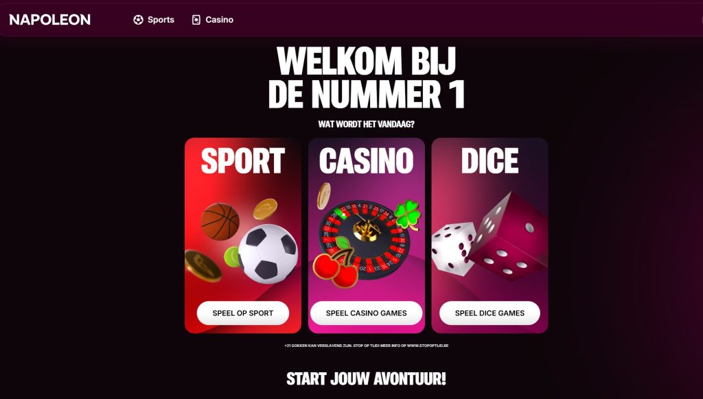Napoleon Sports bookmaker belgie met live visualisaties
