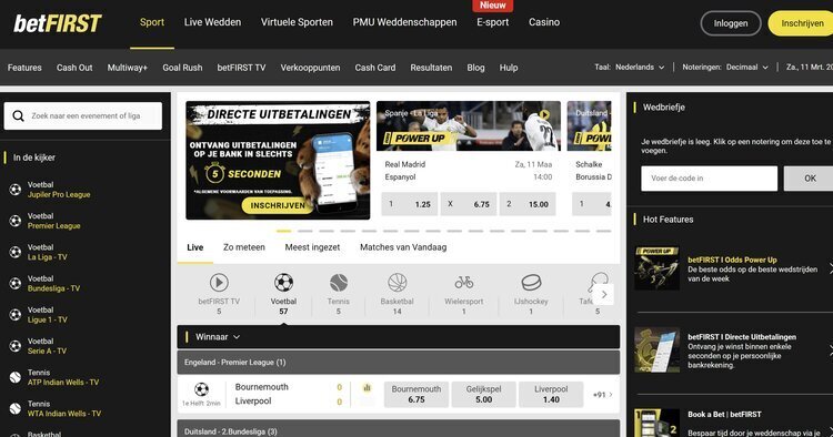 betFIRST bookmaker belgie met Belgisch voetbal focus