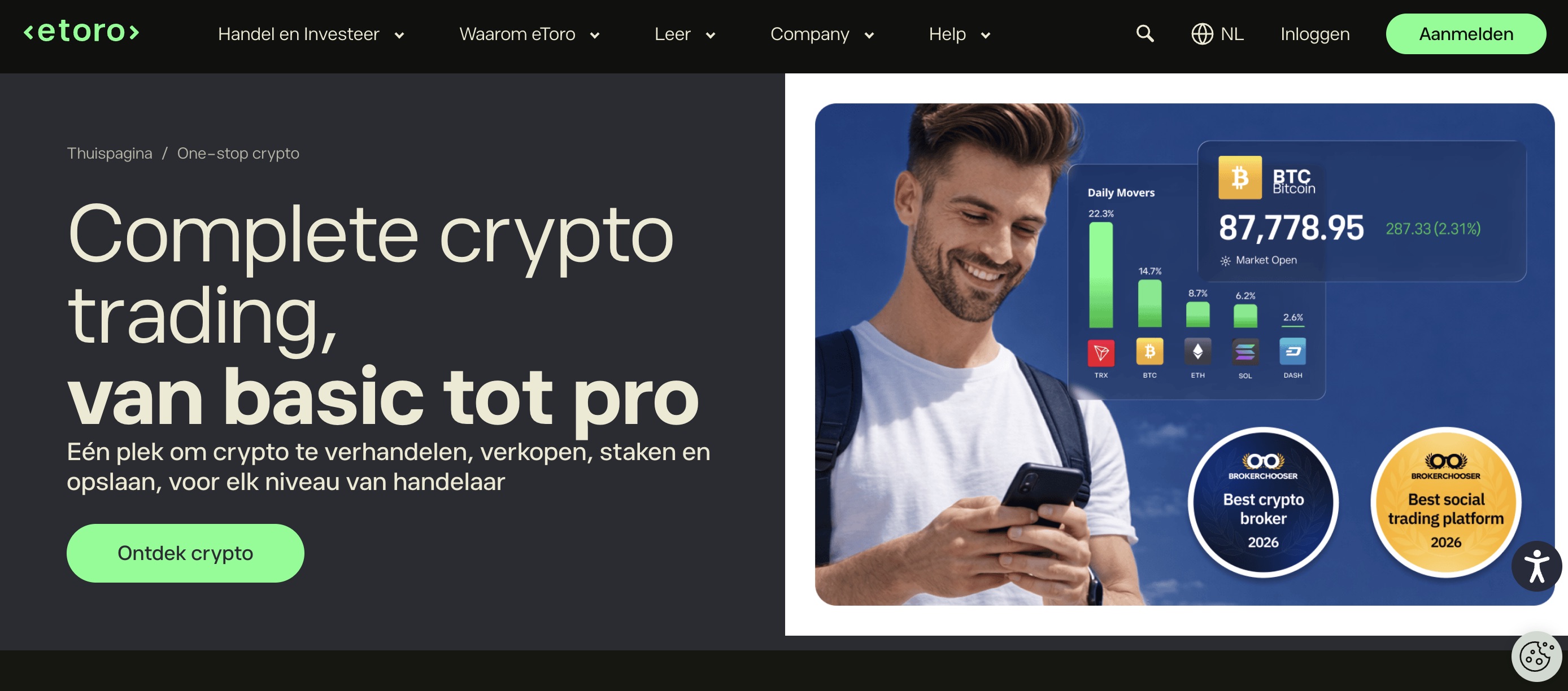 eToro - de beste crypto handelspatform