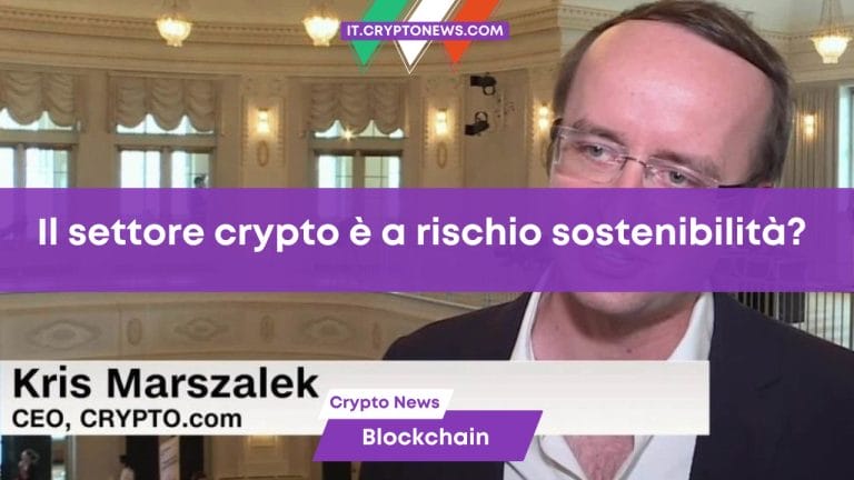 Il CEO di Crypto.com nutre preoccupazioni circa la sostenibilità del settore delle criptovalute