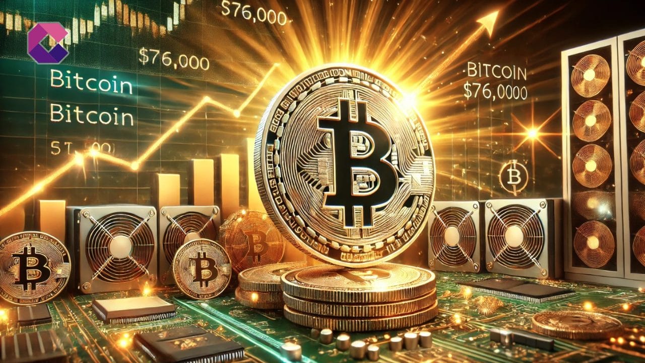 Il prezzo di Bitcoin sfiora i $76.000 mentre Jack Dorsey si concentra sul mining