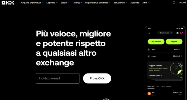 Comprare crypto con carta su OKX