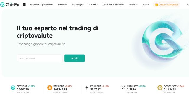 CoinEX - Piattaforma intuitiva che consente il copy trading diretto